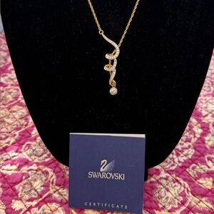 Swarovski Gold and Silver Twirl Necklace